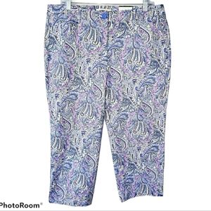 Talbots Capris Skimmers Purple Paisley Size 12